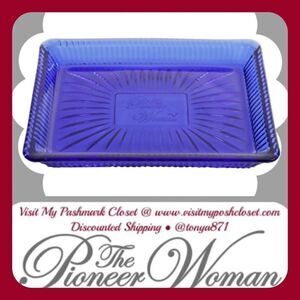 🦋 EUC Pioneer Woman Stunning Cobalt Blue Soap Dish / Trinket Tray, Rare